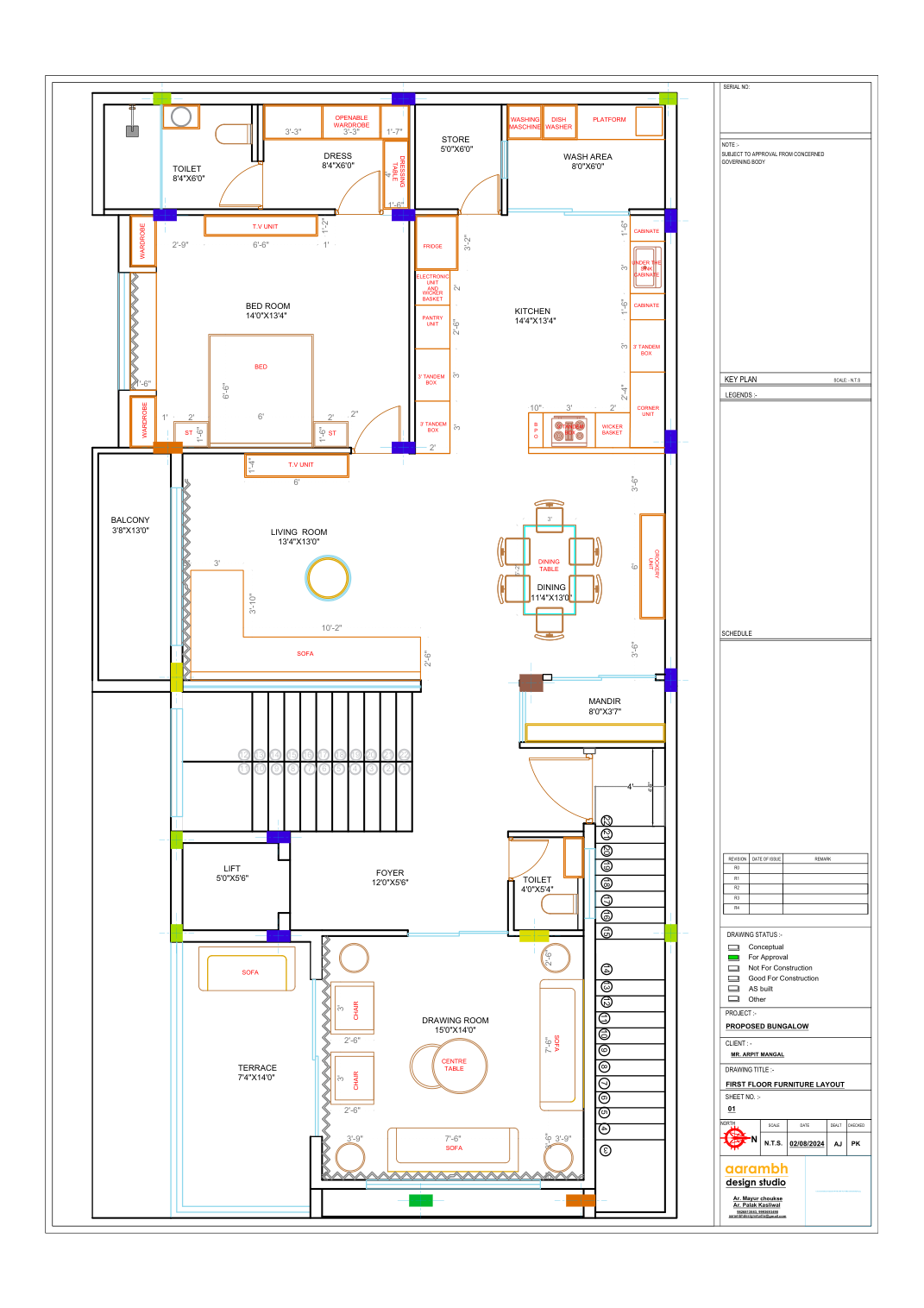 First floor conceptual furniture layout