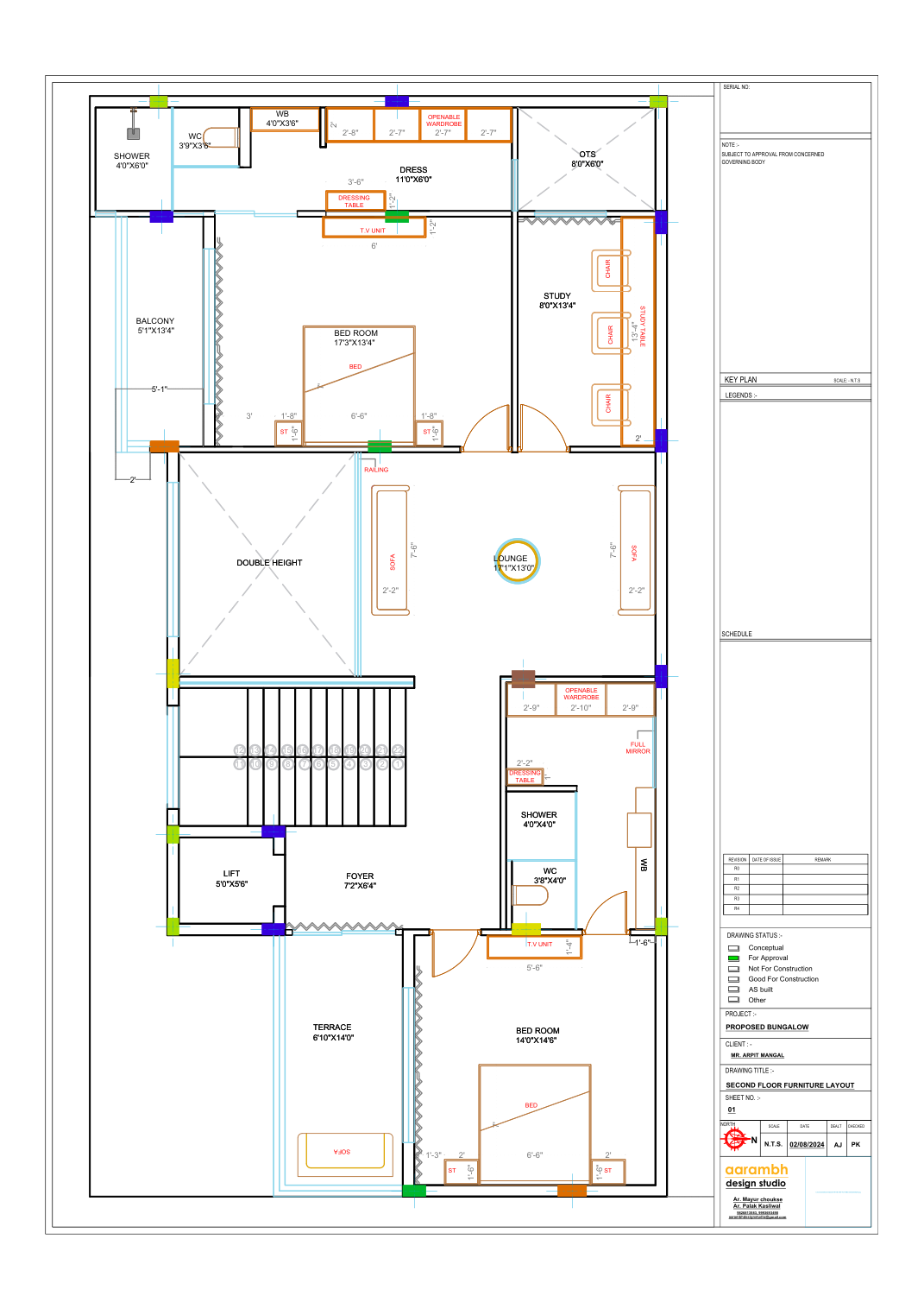 Second floor conceptual furniture layout