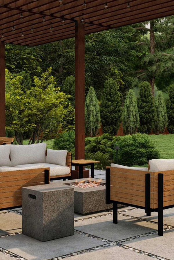 Japandi outdoor lounge reference